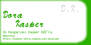 dora kasper business card